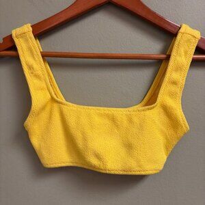 BEC + BRIDGE‎ Bikini Top Size 4 US Yellow Square Neck Beach Vacation Summer Swim
